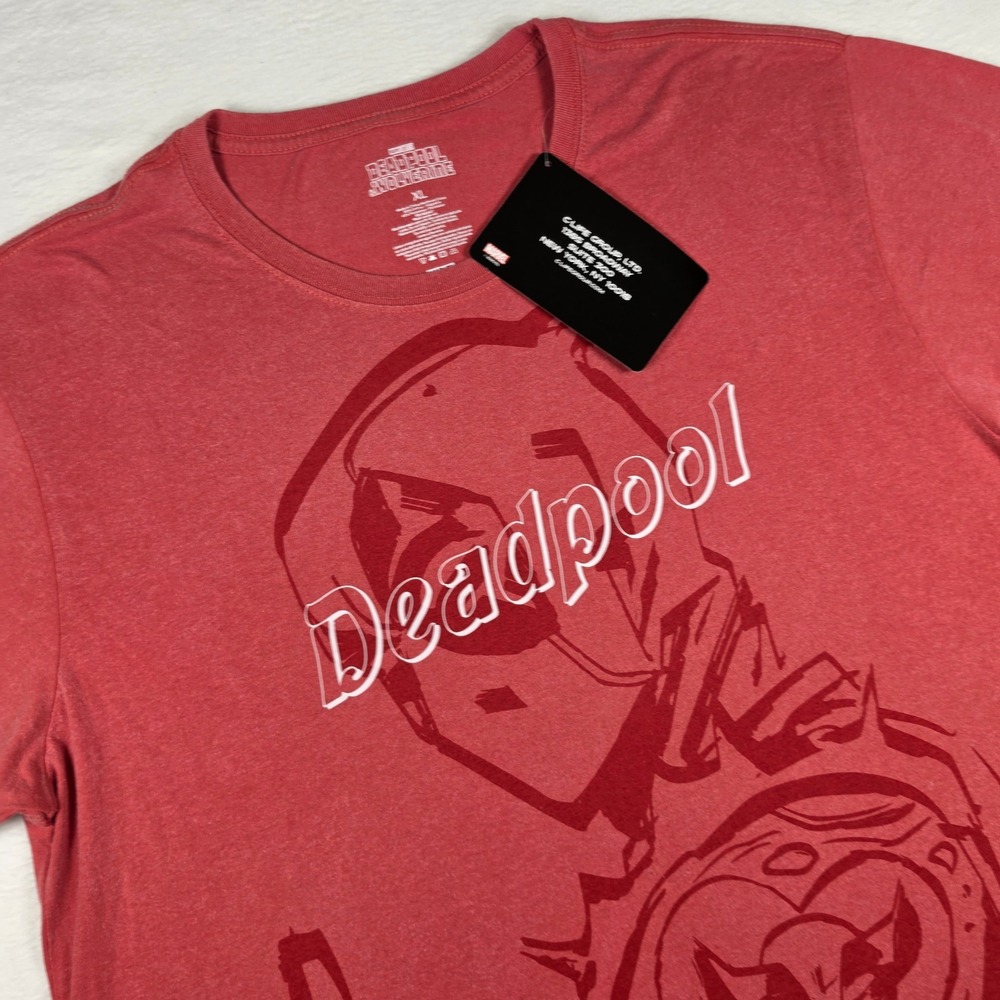 Marvel Deadpool & Wolverine Graphic T-Shirt Mens XL Red Heather Short Sleeve NEW